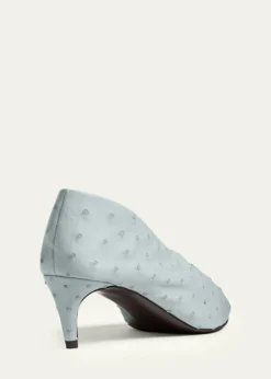 Khaite50mm Miriam Ostrich-Effect Leather Pumps