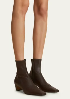 KhaiteNevada Stretch Leather Ankle Booties