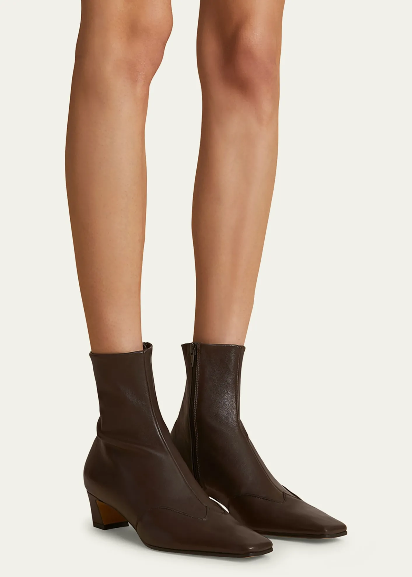 KhaiteNevada Stretch Leather Ankle Booties