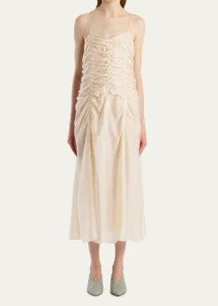 KhaiteRaina Sleeveless Ruched Midi Dress