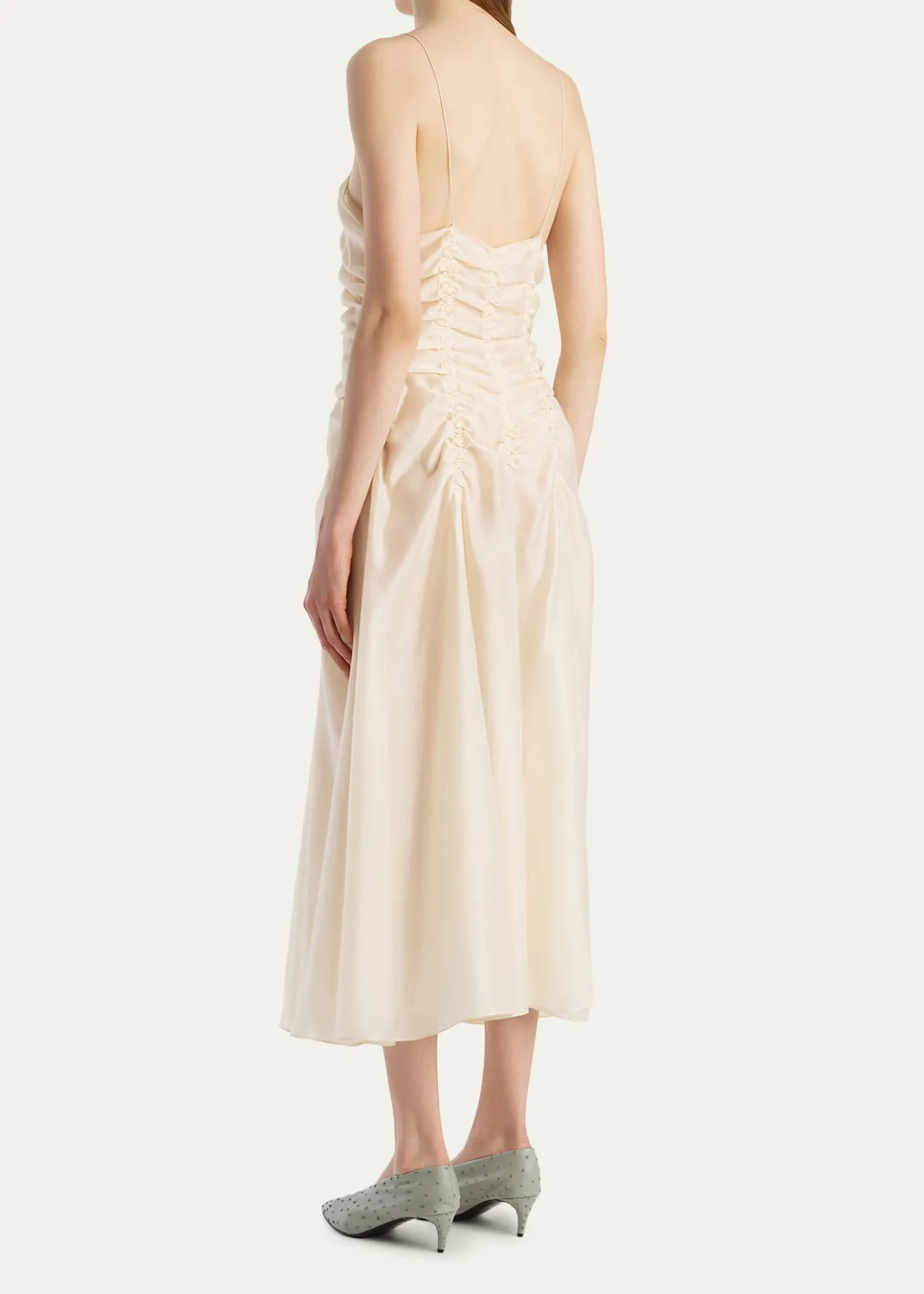 KhaiteRaina Sleeveless Ruched Midi Dress