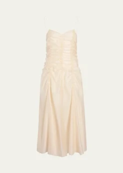 KhaiteRaina Sleeveless Ruched Midi Dress