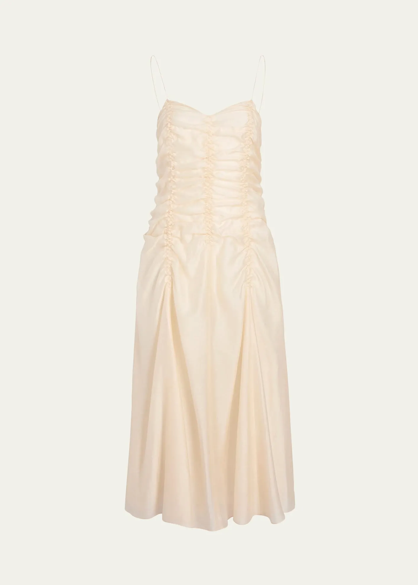 KhaiteRaina Sleeveless Ruched Midi Dress