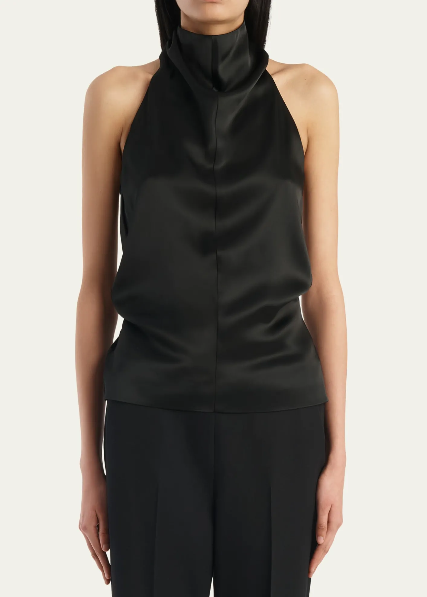 KhaiteRone Draped Satin Halter Top