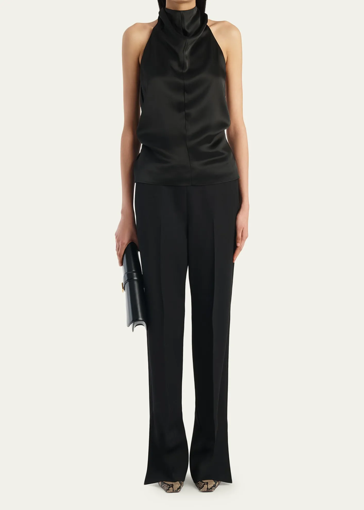KhaiteRone Draped Satin Halter Top
