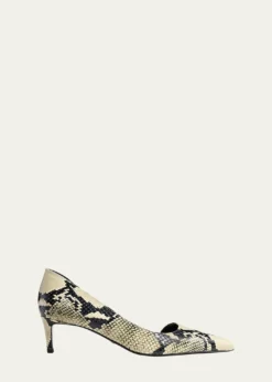 KhaiteSnake-Effect Leather D'Orsay Pumps