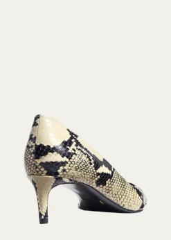 KhaiteSnake-Effect Leather D'Orsay Pumps