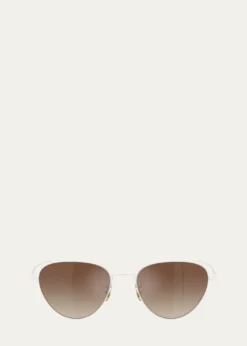 KHAITE x Oliver Peoples1991C Steel Aviator Sunglasses