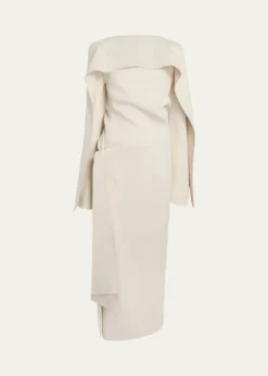 KhaiteYon Knot Draped Long-Sleeve Maxi Dress
