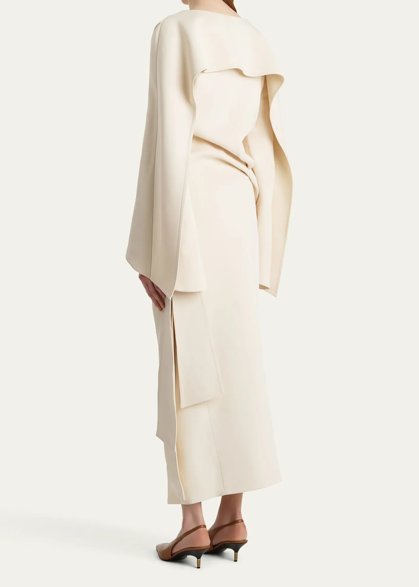 KhaiteYon Knot Draped Long-Sleeve Maxi Dress
