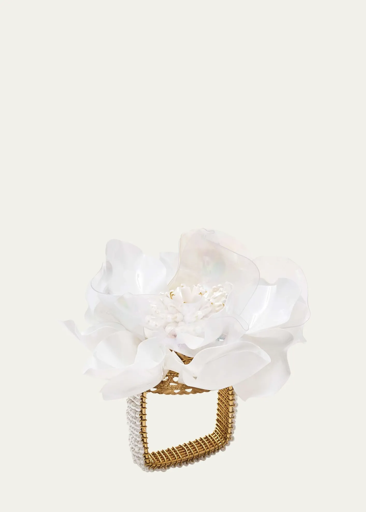 Kim SeybertGardenia Napkin Ring in White