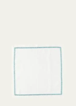 Kim SeybertJardin Napkin, White and Turquoise