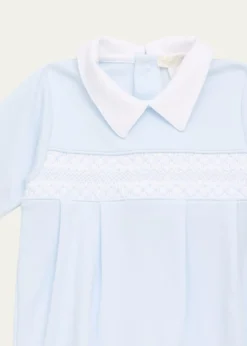 Kissy KissyBoy's Hand-Smocked Pima Cotton Footie, Size NB-6M