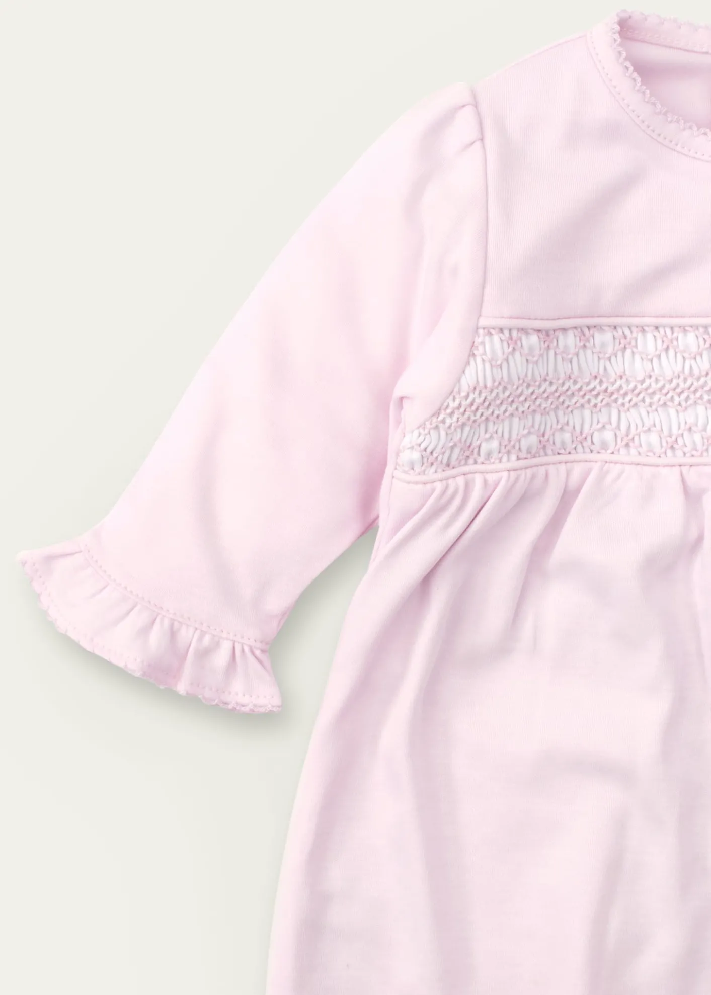 Kissy KissyGirl's Hand-Smocked Ruffle Gown, Size Newborn