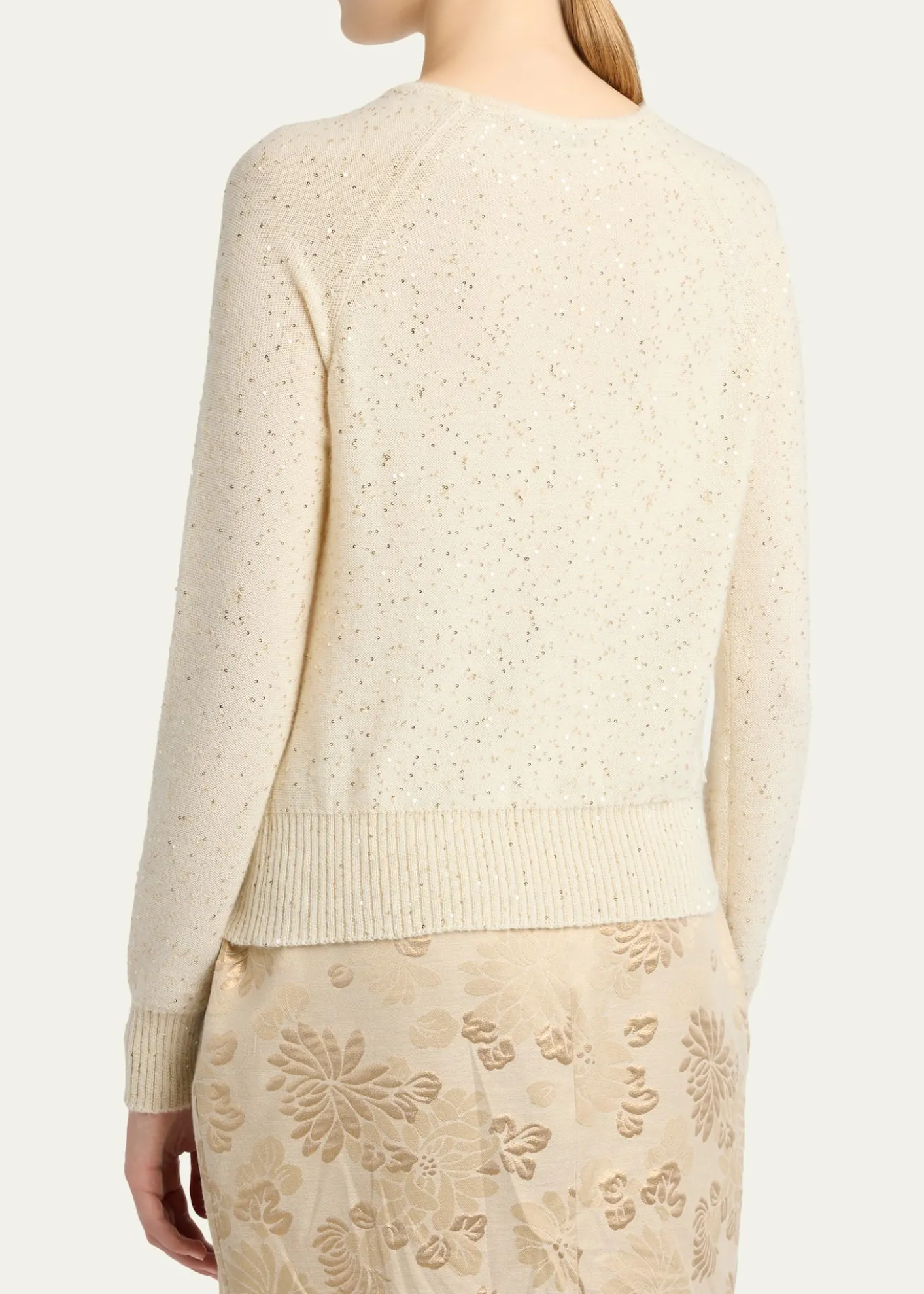 KitonCashmere Paillette Crewneck Sweater