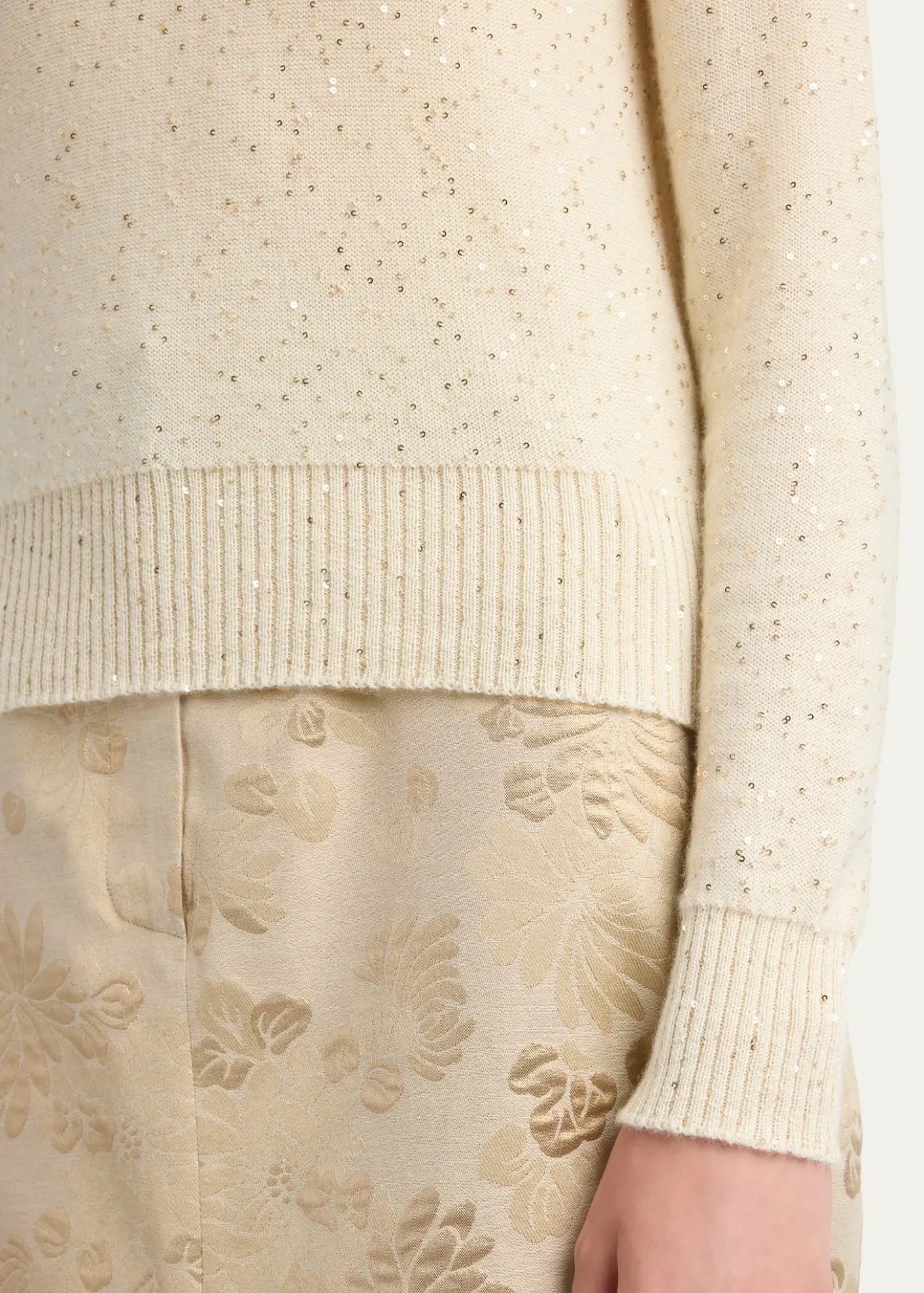 KitonCashmere Paillette Crewneck Sweater