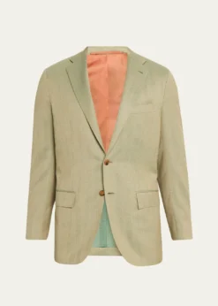 KitonMen's Cashmere Herringbone Single-Breasted Sport Coat