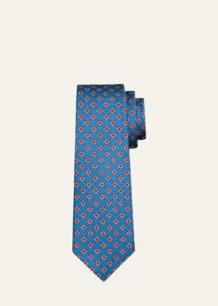 KitonMen's Floral Medallion Silk 7-Fold Tie