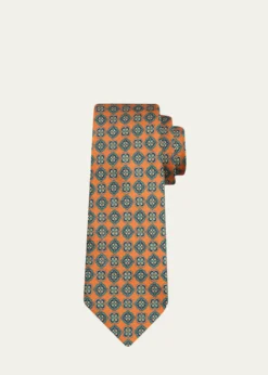 KitonMen's Medallion Silk 7-Fold Tie