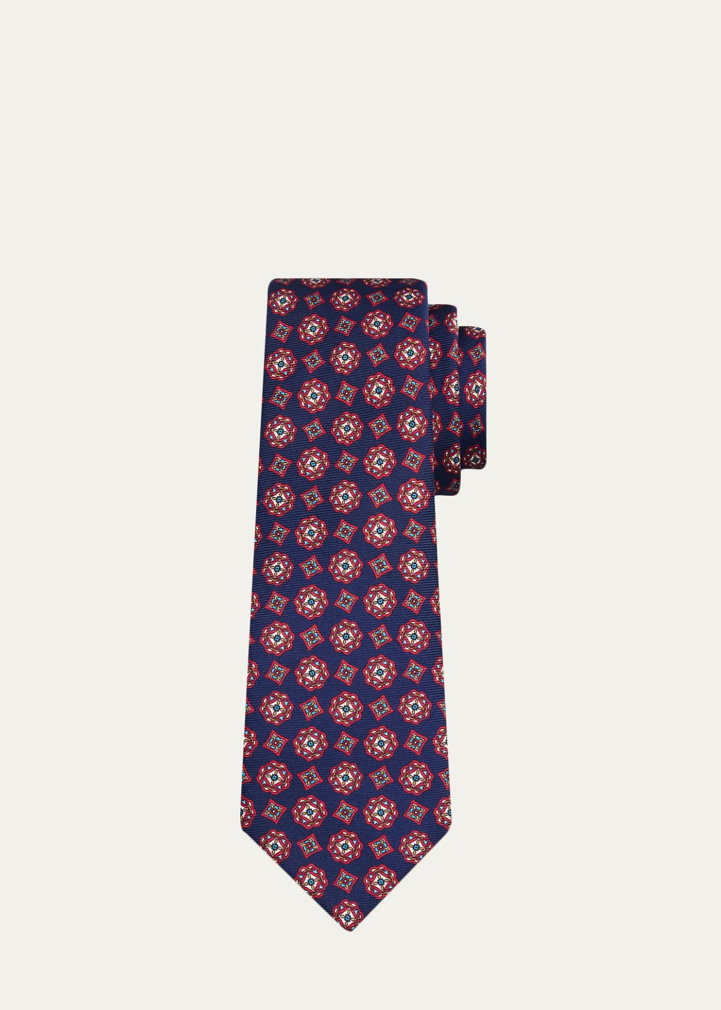 KitonMen's Medallion Silk 7-Fold Tie