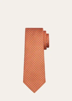 KitonMen's Micro-Geometric Silk 7-Fold Tie