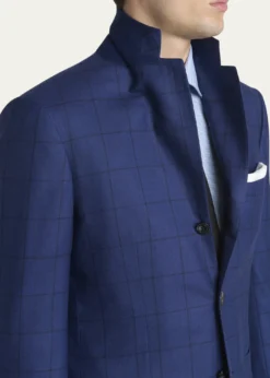 KitonMen's Royal Blue Virgin Wool Sport Coat