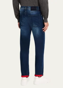 KitonMen's Slim-Fit Dark Wash Jeans