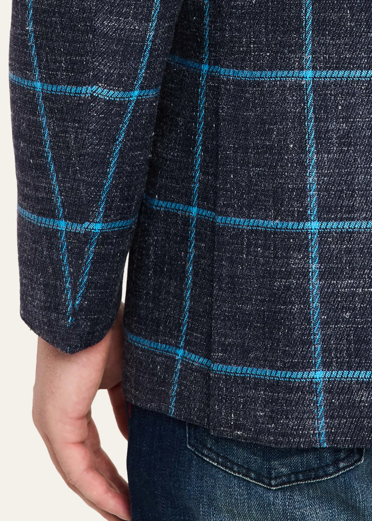 KitonMen's Windowpane Cashmere, Wool and Silk Sport Coat