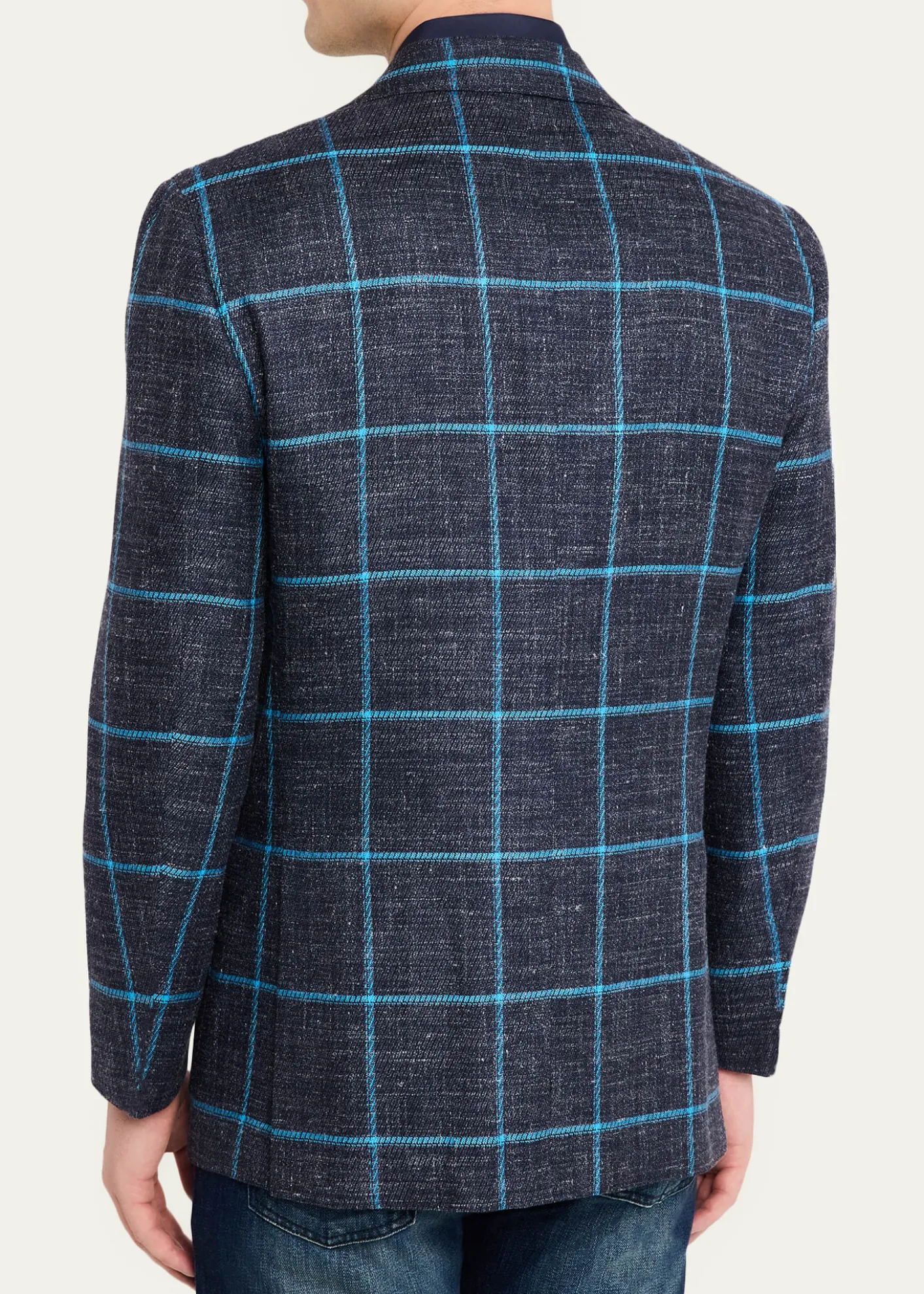 KitonMen's Windowpane Cashmere, Wool and Silk Sport Coat