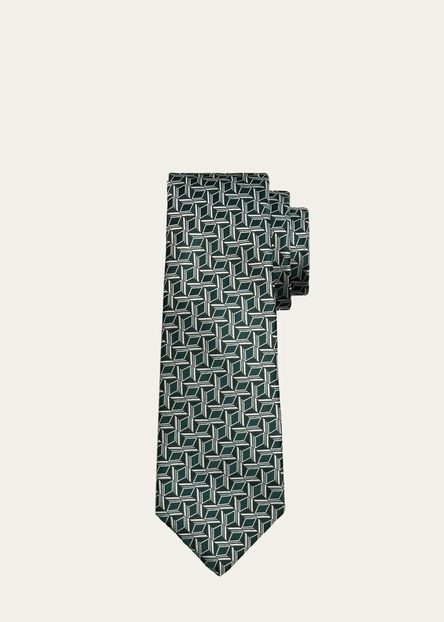 KitonMen's Abstract Geometric Silk Jacquard 7-Fold Tie