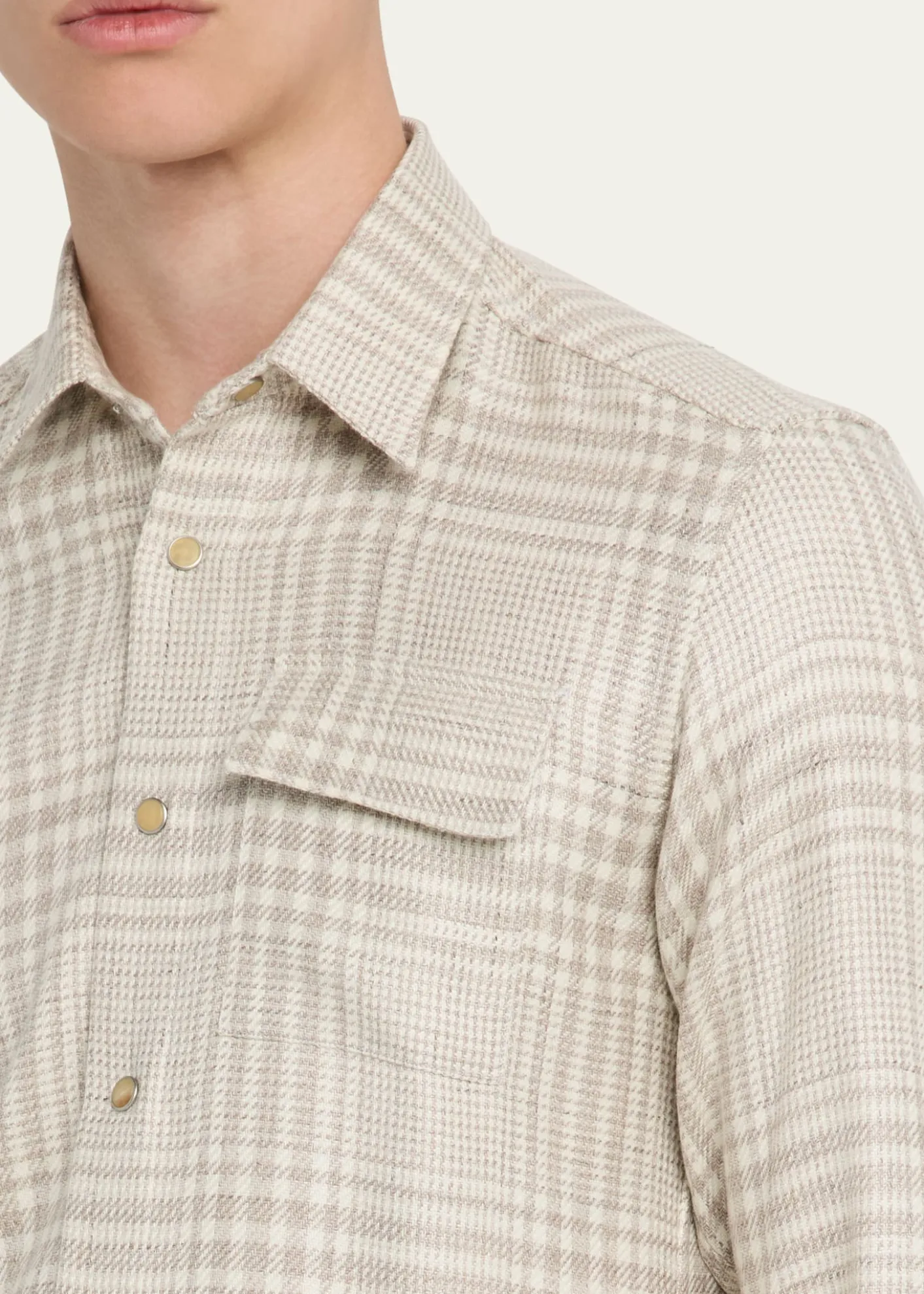 KitonMen's Baba Tonal Plaid Side-Pocket Overshirt