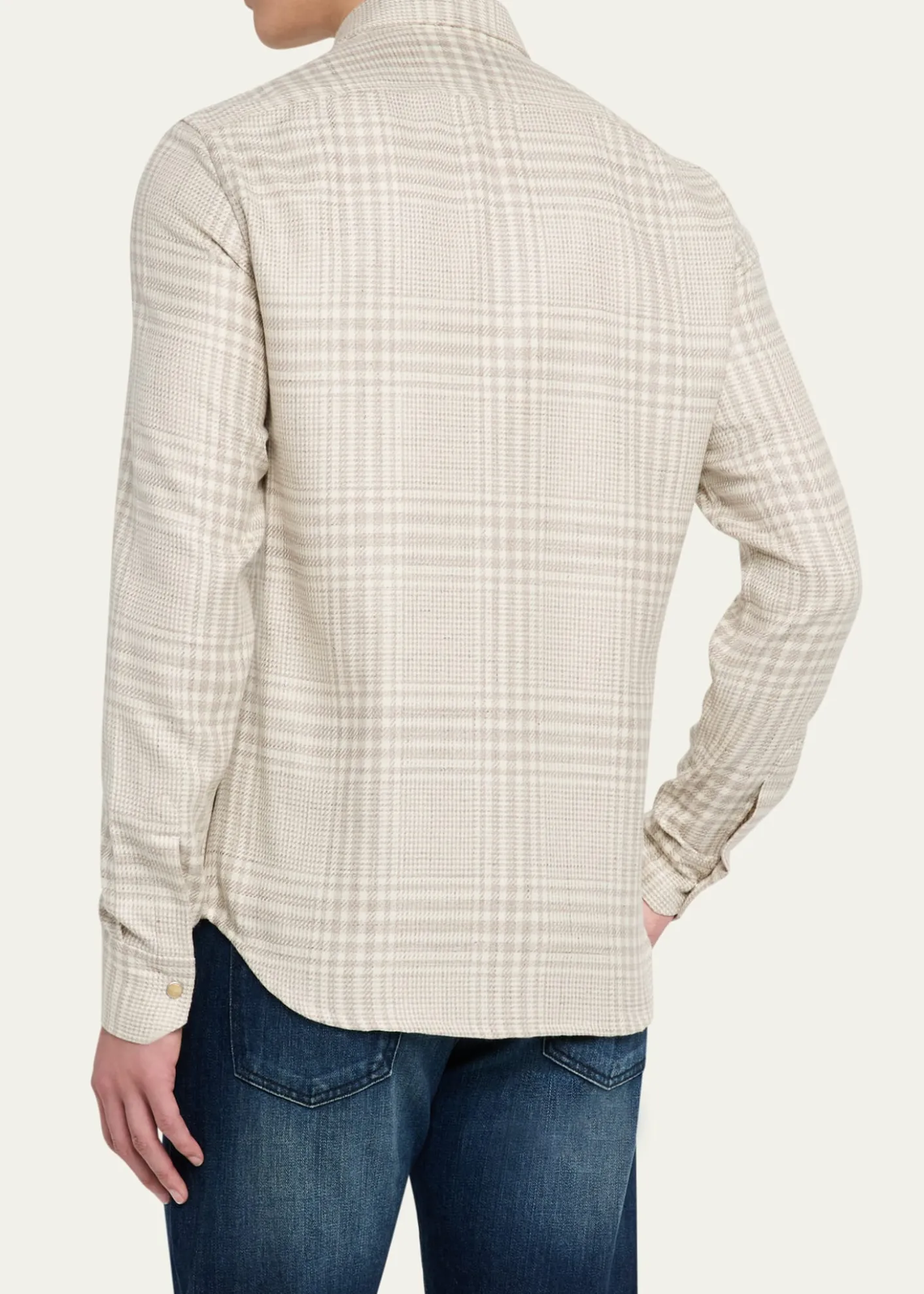 KitonMen's Baba Tonal Plaid Side-Pocket Overshirt