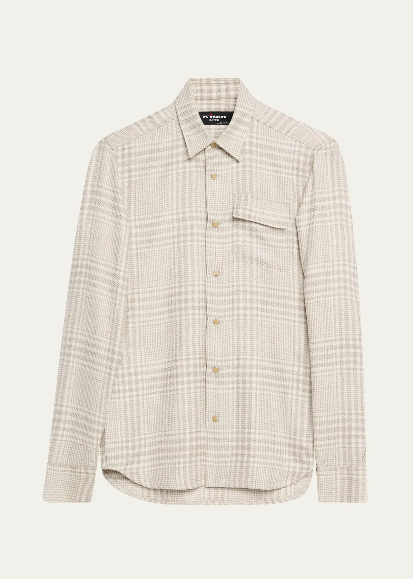 KitonMen's Baba Tonal Plaid Side-Pocket Overshirt