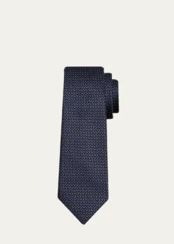 KitonMen's Basketweave Silk 7-Fold Tie