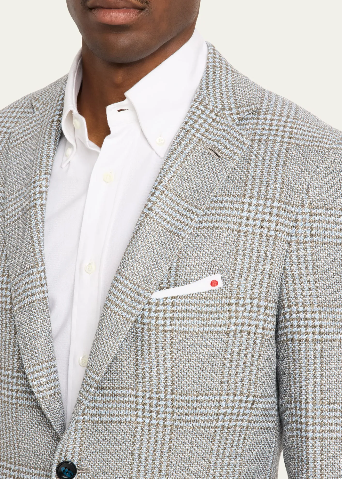 KitonMen's Cashmere and Linen Houndstooth Check Sport Coat