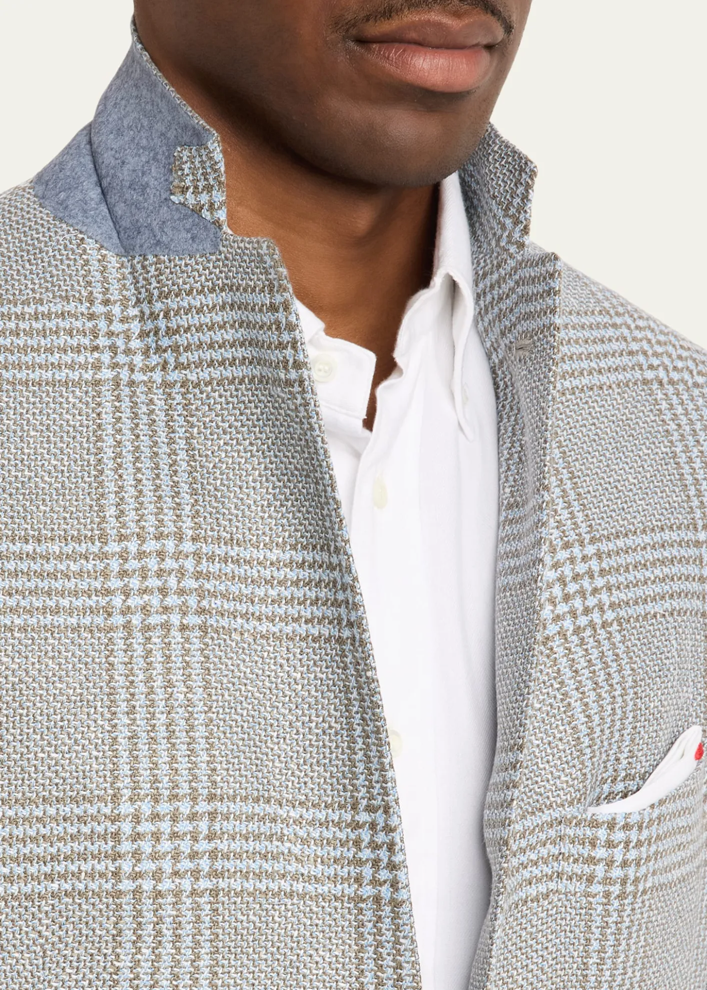 KitonMen's Cashmere and Linen Houndstooth Check Sport Coat