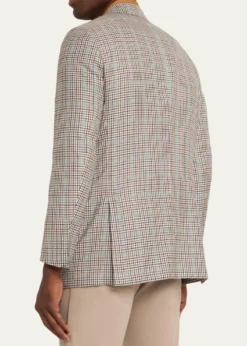 KitonMen's Cashmere and Silk Multi-Check Deconstructed Sport Coat