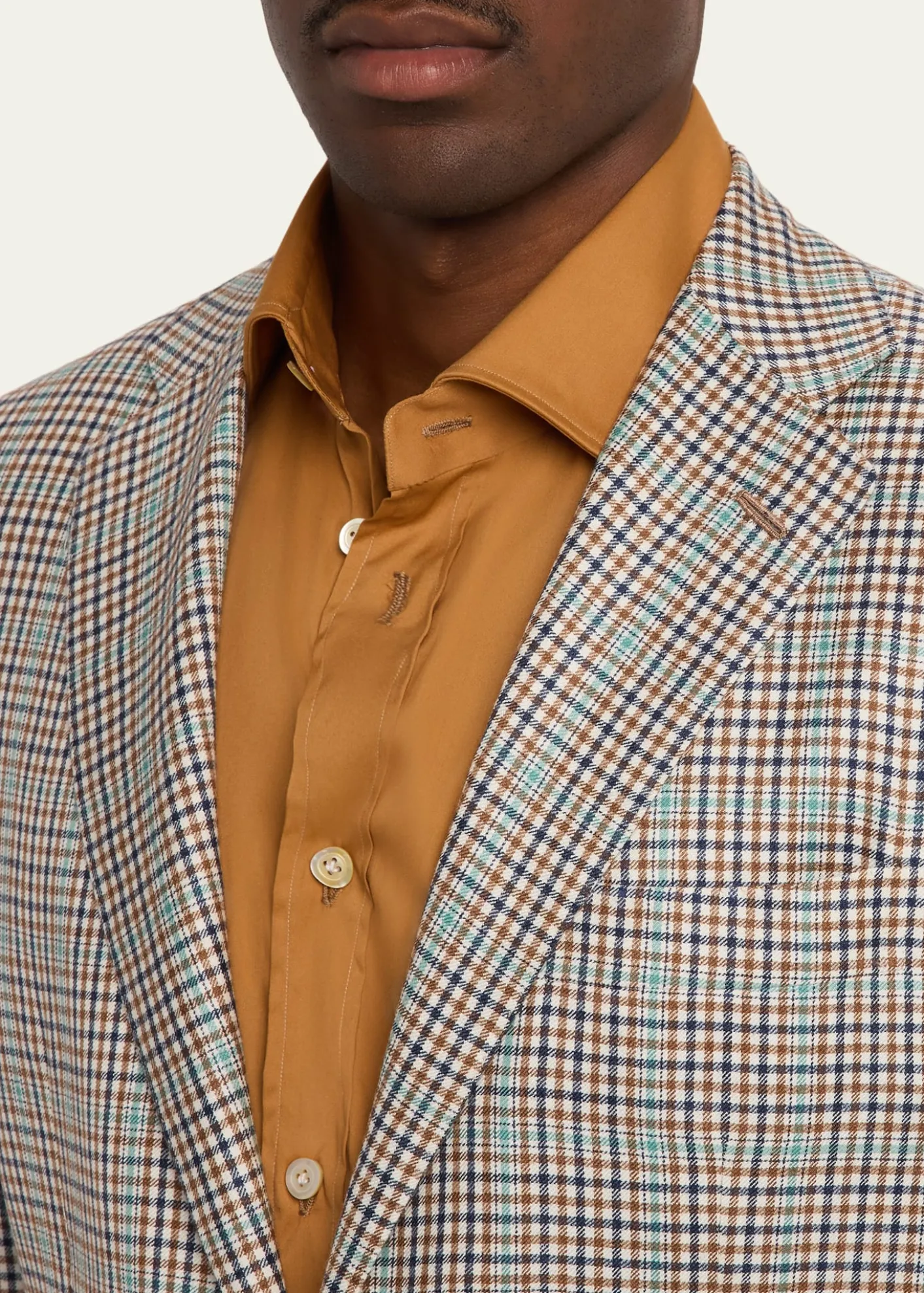 KitonMen's Cashmere and Silk Multi-Check Deconstructed Sport Coat