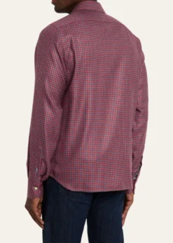 KitonMen's Cashmere and Silk Small Check Overshirt