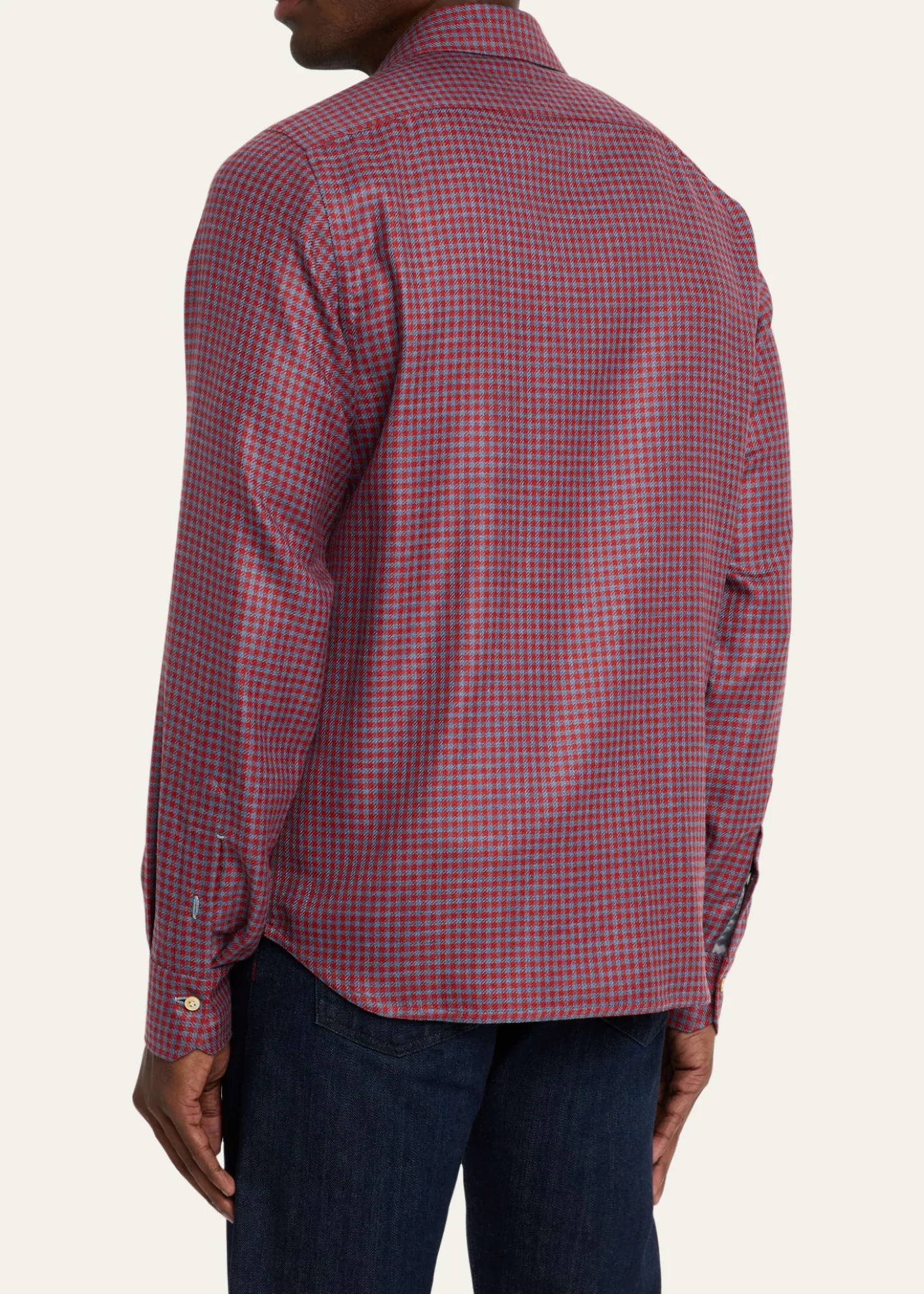 KitonMen's Cashmere and Silk Small Check Overshirt