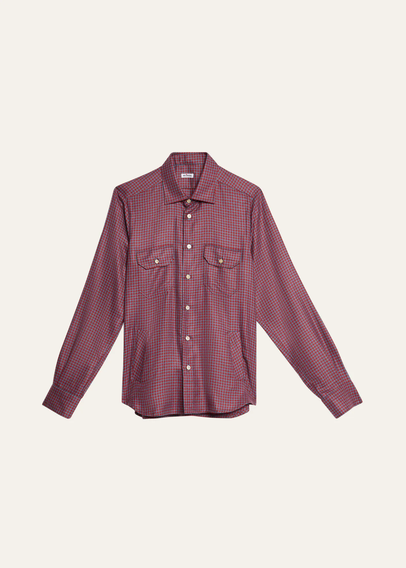 KitonMen's Cashmere and Silk Small Check Overshirt