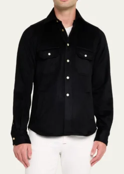 KitonMen's Cashmere and Wool Flap-Pocket Overshirt