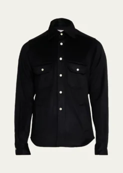 KitonMen's Cashmere and Wool Flap-Pocket Overshirt