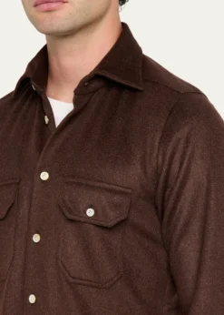 KitonMen's Cashmere and Wool Flap-Pocket Overshirt