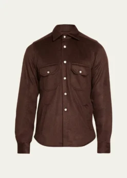 KitonMen's Cashmere and Wool Flap-Pocket Overshirt
