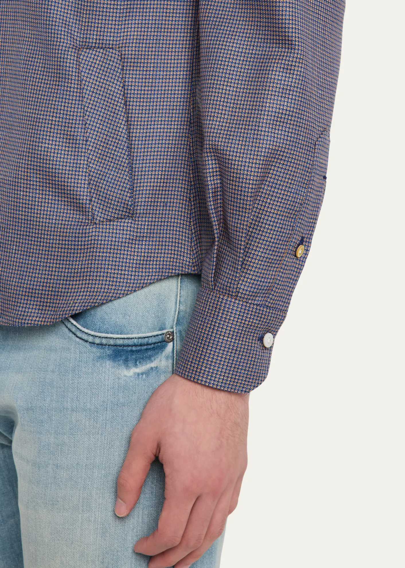KitonMen's Cashmere Blend Micro-Check Overshirt