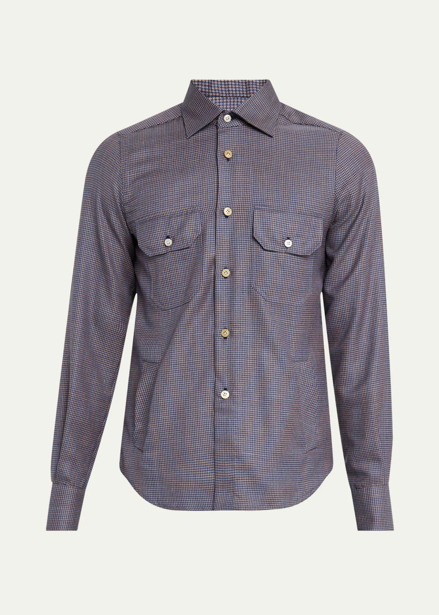 KitonMen's Cashmere Blend Micro-Check Overshirt