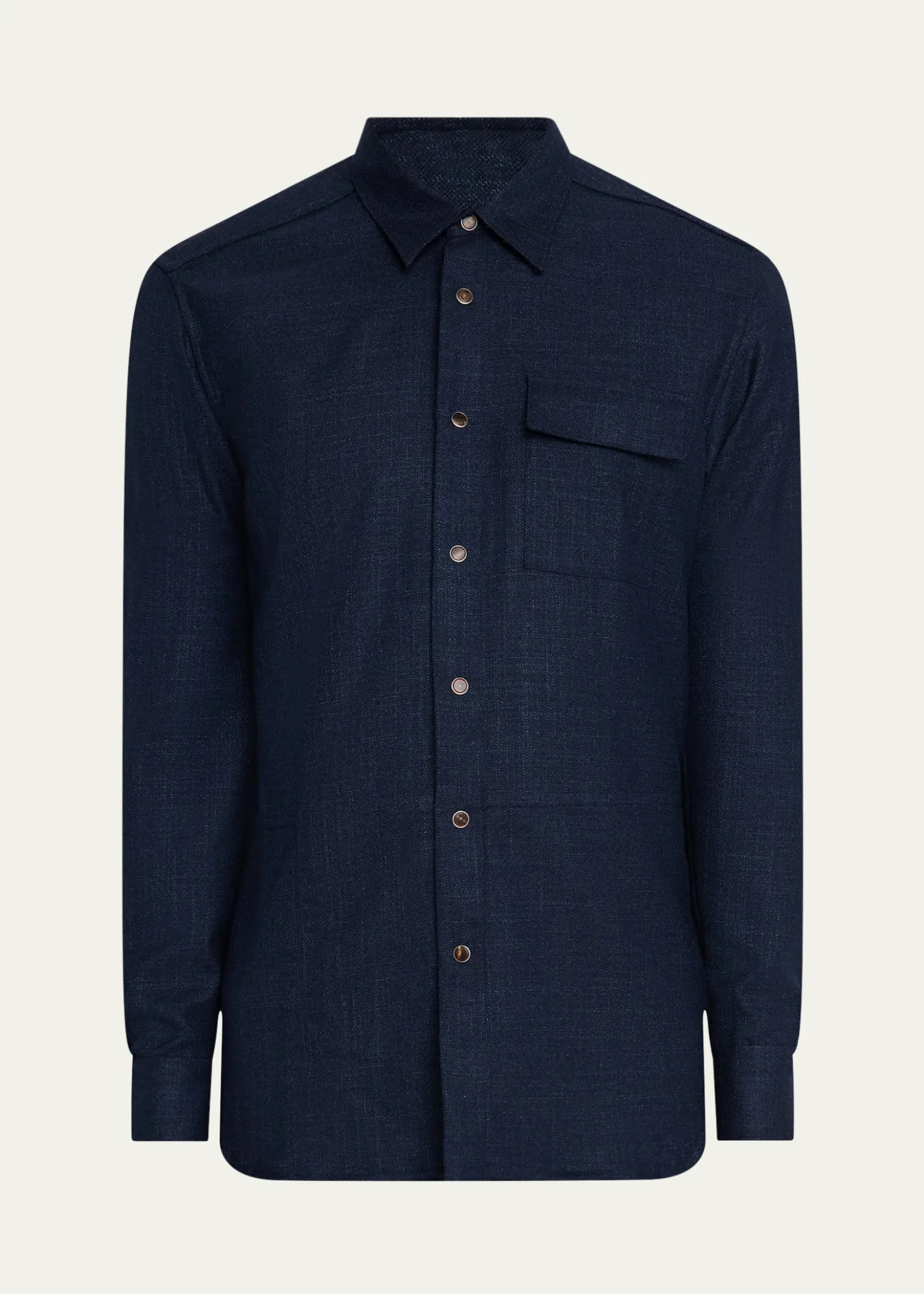 KitonMen's Cashmere Blend Snap-Front Overshirt