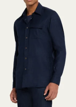 KitonMen's Cashmere Blend Snap-Front Overshirt