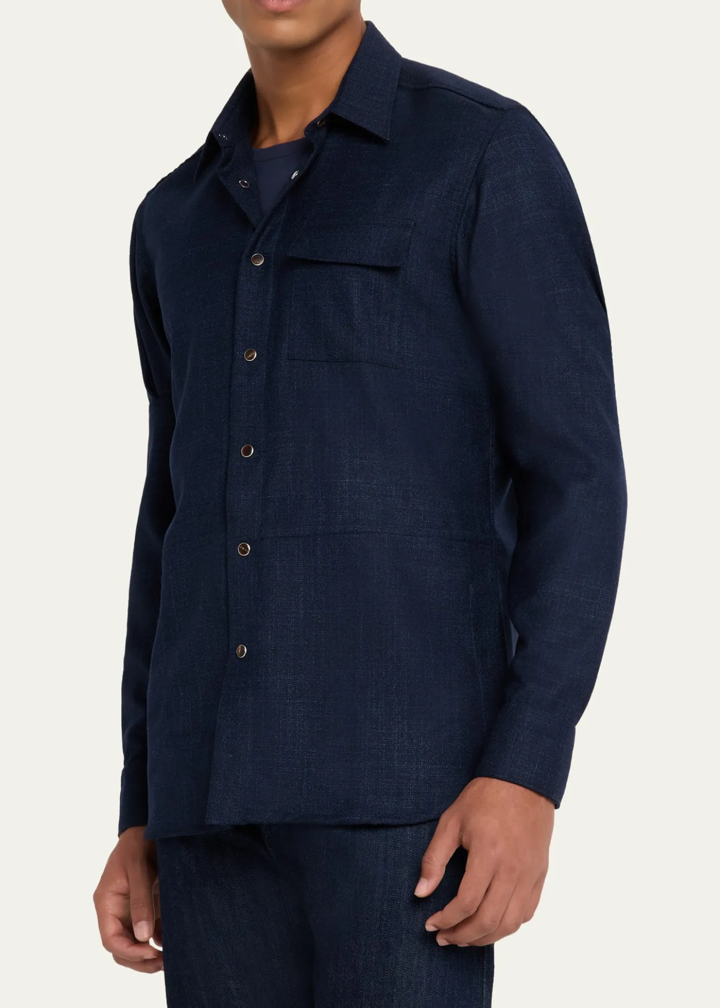 KitonMen's Cashmere Blend Snap-Front Overshirt